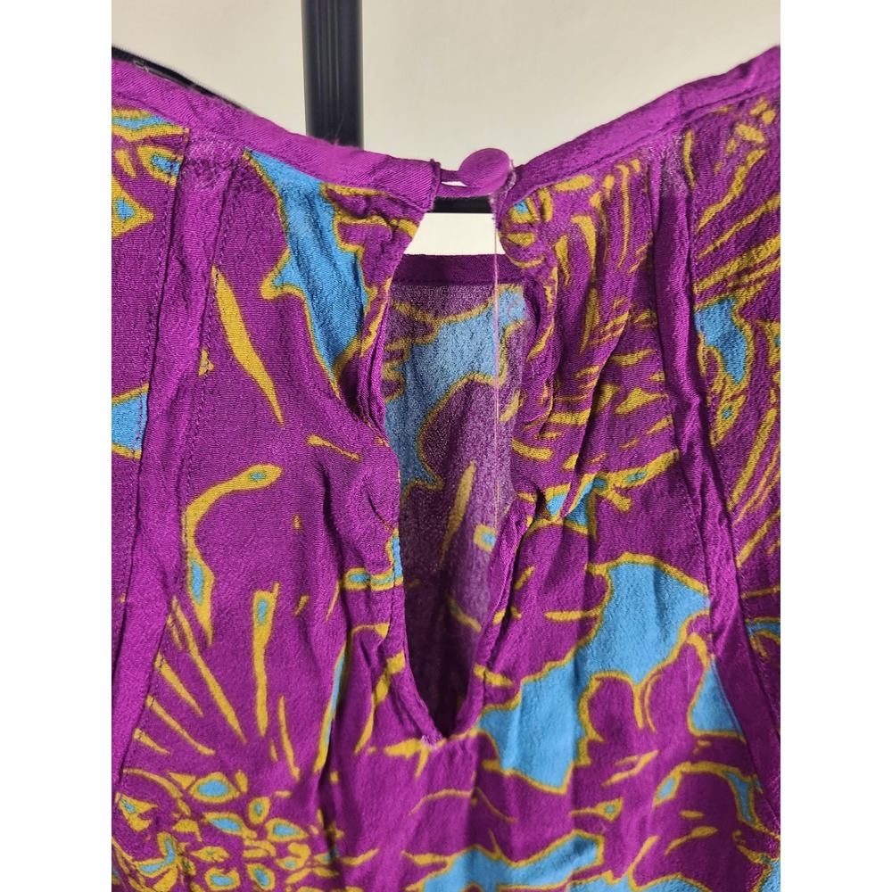 Cabi Purple Floral Sleeveless Rayon Blouse Top Style 243 Women Medium - Picture 5 of 8